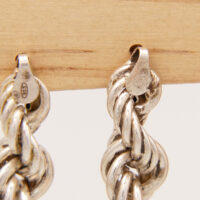 Heavy Sterling Silver Rope Chain Articulated Dangle Earrings 7