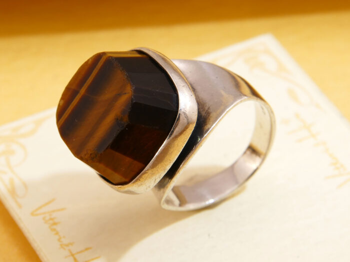 Modernist Tigers Eye 835 Silver Chunky Ring Sweden 6 Modernist Tigers Eye 835 Silver Chunky Ring Sweden 6