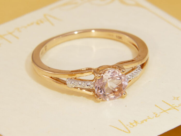 Romantic 1ct Morganite Solitaire Ring in 9ct Rose Gold Hallmarked 2008 2
