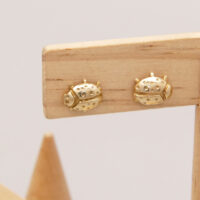 Vintage Ladybird Stud Earrings in 9ct Yellow Gold Hallmarked London 1