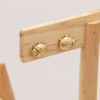 Vintage Ladybird Stud Earrings in 9ct Yellow Gold Hallmarked London 3