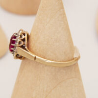 Vintage Red & Clear Spinel Halo Ring in 9ct 9K Yellow Gold 1965 4