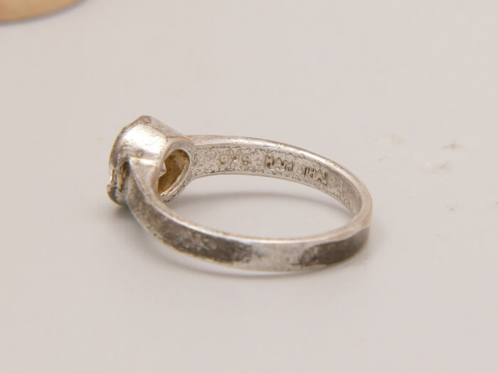 Vintage Zircon Solitaire Ring in Sterling Silver Thailand 6