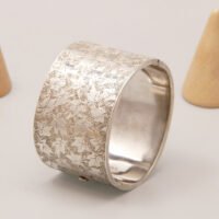 Victorian Wide Aesthetic Silver Bangle Engraved blanckensee Levetus 1882