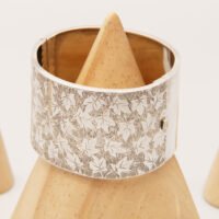 Victorian Wide Aesthetic Silver Bangle Engraved blanckensee Levetus 1882 3