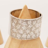 Victorian Wide Aesthetic Silver Bangle Engraved blanckensee Levetus 1882 6