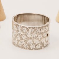 Victorian Wide Aesthetic Silver Bangle Engraved blanckensee Levetus 1882 9