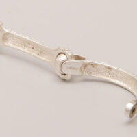 Vintage Articulated Snakeskin Bar Bracelet in Heavy Solid Silver 11