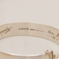 Vintage Solid Silver Bangle HingedEngraved 1976 7