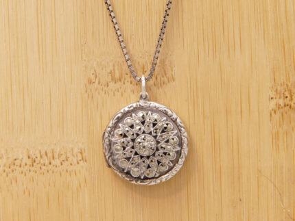 Marcasite Mandala Style Sterling Silver Locket Massingham 1957 2