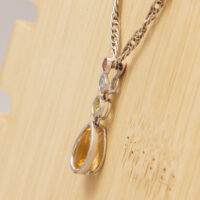 Multi Gemstone White Gold Pendant Yellow Pink Green Blue 5