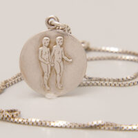 Swedish Metro Gemini Twins Pendant in Sterling Silver 9