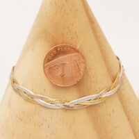 Tri Colour Yellow Rose Gold Silver Herringbone Plait Chain Bracelet 2