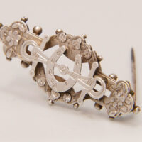 Victorian Good Luck Brooch Horseshoe Flowers Sydenham Brothers 1890 8