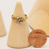 Victorian Turquoise Seed Pearl Ring in 18ct Yellow Gold 2