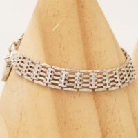 Vintage Diamond Cut 5 Bar Gate Chain Bracelet London 1979 3