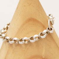 Vintage Heavy Chunky Belcher Chain Bracelet in Sterling Silver 4