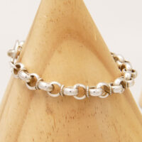 Vintage Heavy Chunky Belcher Chain Bracelet in Sterling Silver 6