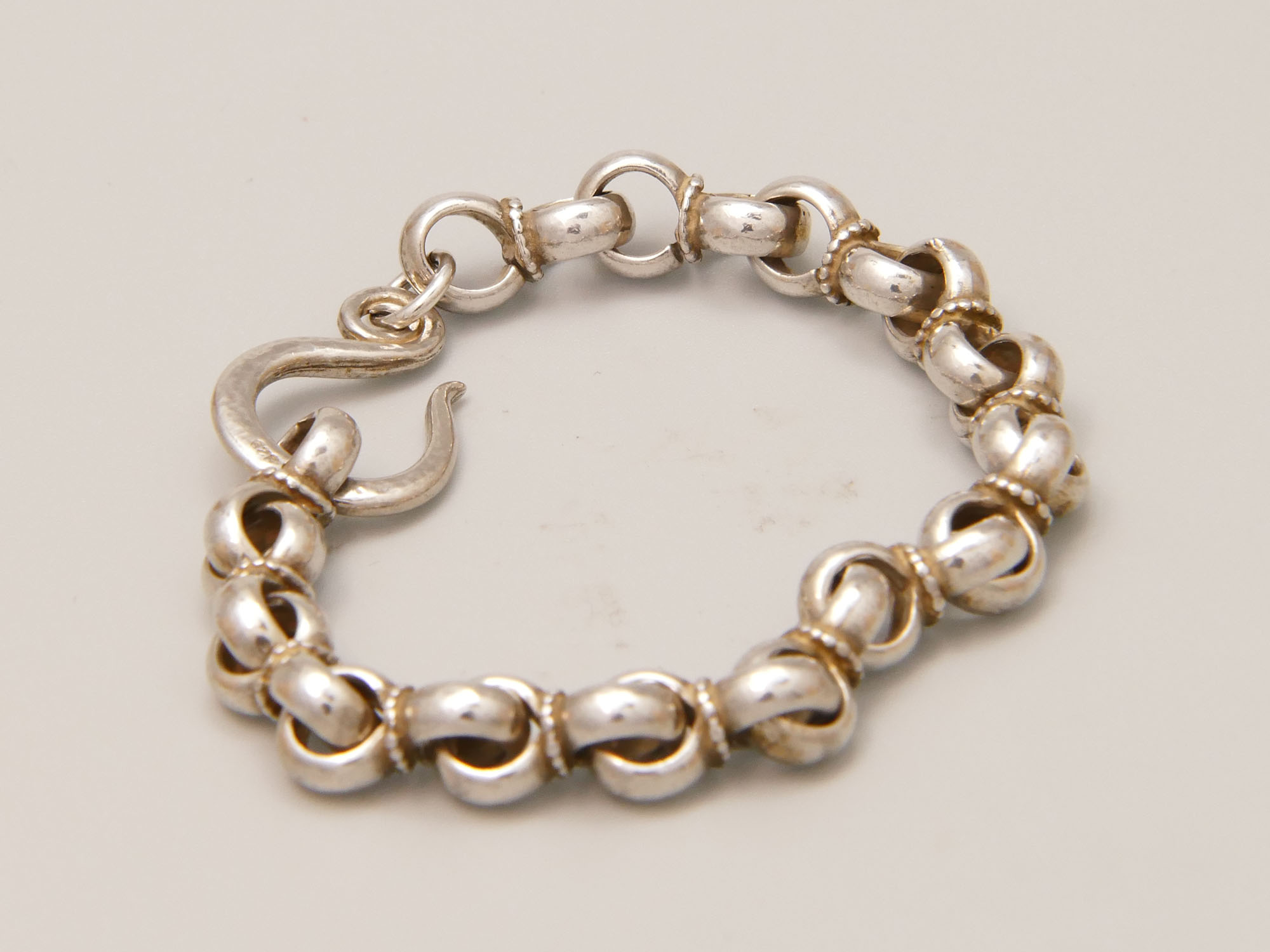 Vintage Heavy Chunky Belcher Chain Bracelet in Sterling Silver 8