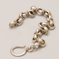 Vintage Heavy Chunky Belcher Chain Bracelet in Sterling Silver 9