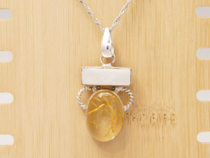 Vintage Italy Mother of Pearl Sterling Silver Pendant 1