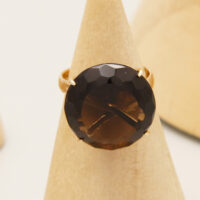 Vintage Smoky Quartz 14ct Yellow Gold Cocktail Ring 1