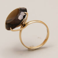 Vintage Smoky Quartz 14ct Yellow Gold Cocktail Ring 12