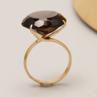 Vintage Smoky Quartz 14ct Yellow Gold Cocktail Ring 13