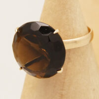 Vintage Smoky Quartz 14ct Yellow Gold Cocktail Ring 4