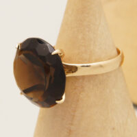 Vintage Smoky Quartz 14ct Yellow Gold Cocktail Ring 5