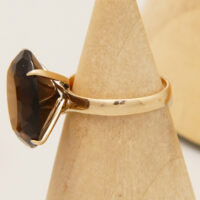 Vintage Smoky Quartz 14ct Yellow Gold Cocktail Ring 6