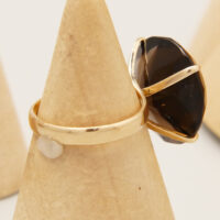 Vintage Smoky Quartz 14ct Yellow Gold Cocktail Ring 7