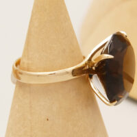 Vintage Smoky Quartz 14ct Yellow Gold Cocktail Ring 8