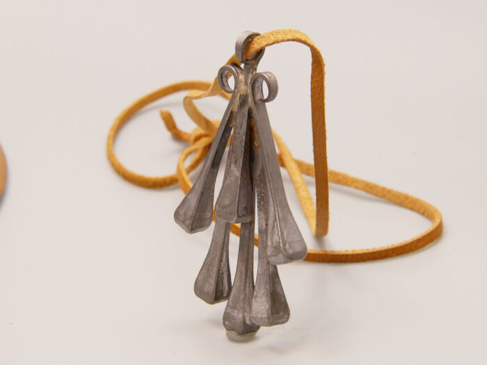 Vintage Swedish Modernist Abstract Pendant Medallion in Pewter 10