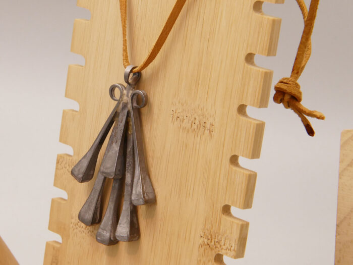 Vintage Swedish Modernist Abstract Pendant Medallion in Pewter 4