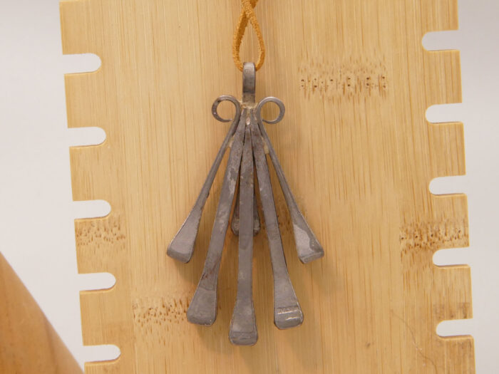 Vintage Swedish Modernist Abstract Pendant Medallion in Pewter 8