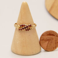 Vintage Garnet Spray Cluster Band Ring 9ct Yellow Gold Sheffield 2