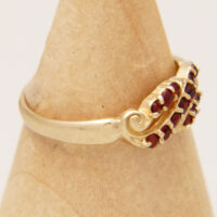 Vintage Garnet Spray Cluster Band Ring 9ct Yellow Gold Sheffield 5