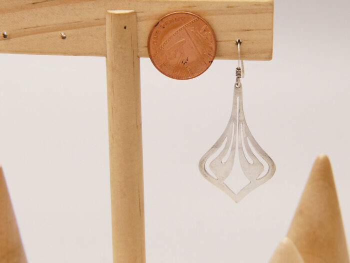 Vintage Sterling Silver Art Nouveau Style Dangle Earrings French Hook 1