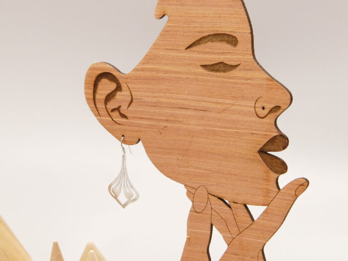 Vintage Sterling Silver Art Nouveau Style Dangle Earrings French Hook 8