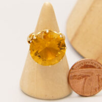 Vintage Yellow Topaz Cocktail Ring 9ct Yellow Gold 1970s 2