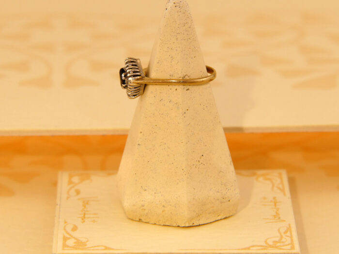 Vintage Childs Square Blue Sapphire Diamond 9ct Gold Ring London 1986 2