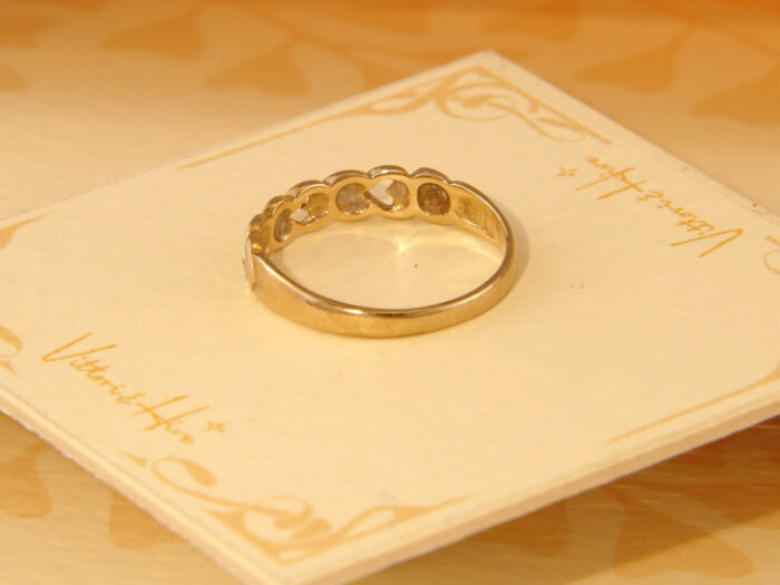 Vintage Friendship Band Ring 9ct Solid Gold Hearts Motif 1991 4