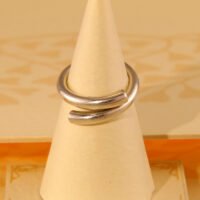 Vintage Modernist Thick Solid 830 Silver Band Ring 1970s 1