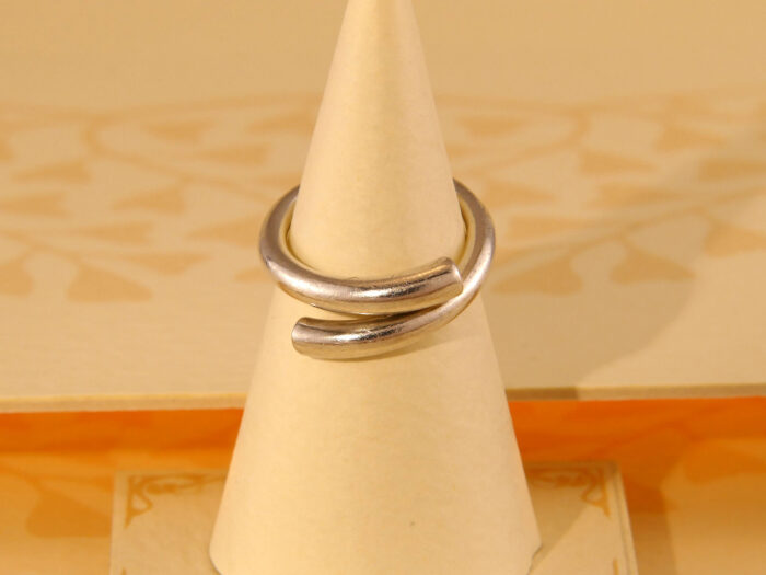 Vintage Modernist Thick Solid 830 Silver Band Ring 1970s 1