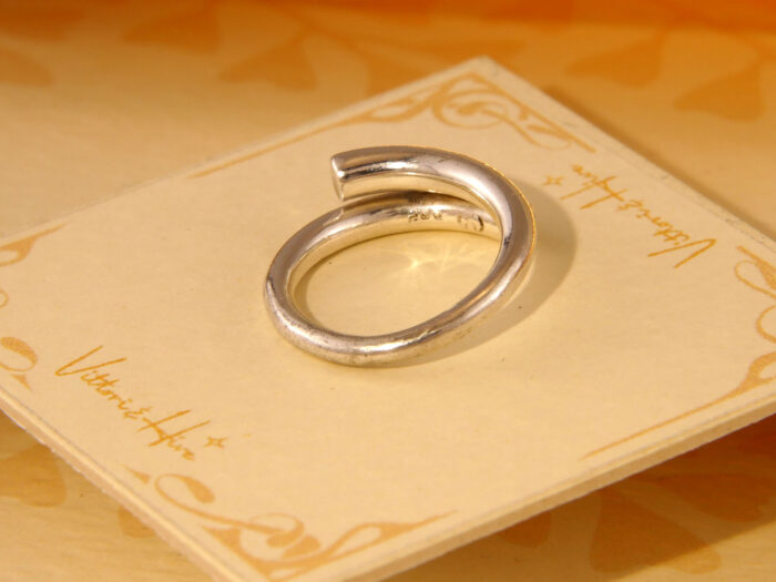 Vintage Modernist Thick Solid 830 Silver Band Ring 1970s 6