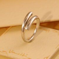 Vintage Modernist Thick Solid 830 Silver Band Ring 1970s 8