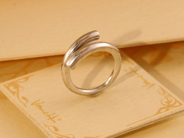 Vintage Modernist Thick Solid 830 Silver Band Ring 1970s 9