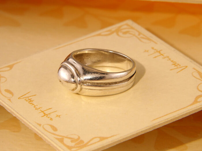 Vintage Solid Silver Domed Band Ring 1980s 1 Vintage Solid Silver Domed Band Ring 1980s 1
