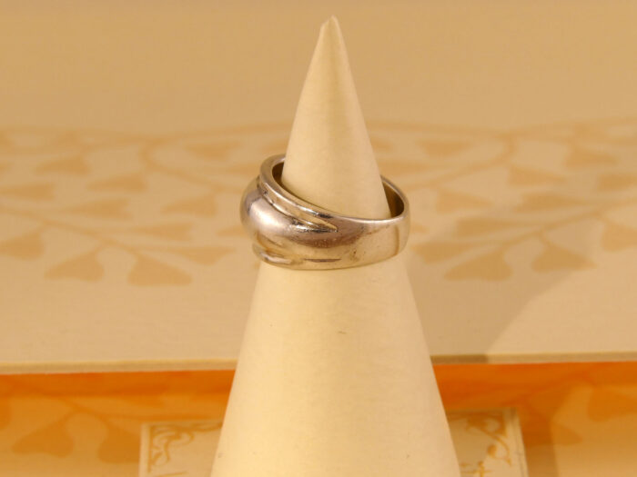 Vintage Thick Solid Silver Band Ring with Domed Front 1970s 2